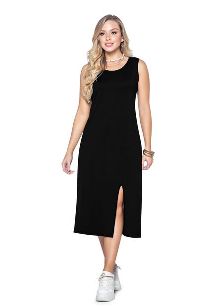 Vestido Largo Mujer Negro Mp 9680