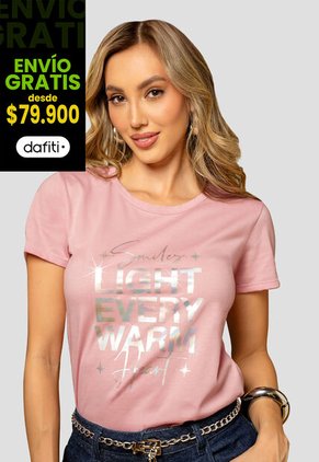 Camiseta Mujer Rosa Polvo Mp 112587