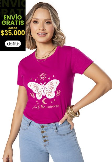 Camiseta Mujer Fucsia Mp 1830