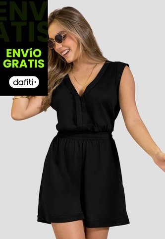 Enterizo Corto Mujer Negro Mp 114463 MP