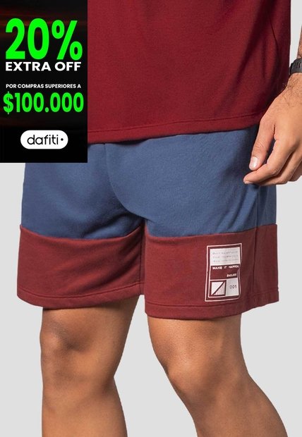 Bermuda Hombre Merlot-Azul Mp 111243