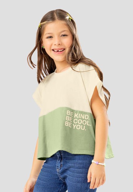 Camiseta Infantil Femenino Bicolor Mp 108195