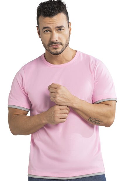 Camiseta Hombre Rosa Mp 389
