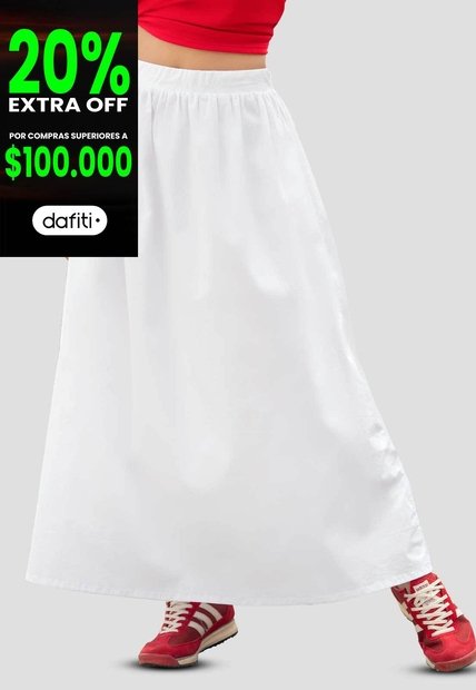 Falda Larga Mujer Blanco Mp 115124