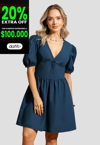 Vestido Mujer Azul Profundo Mp 115351