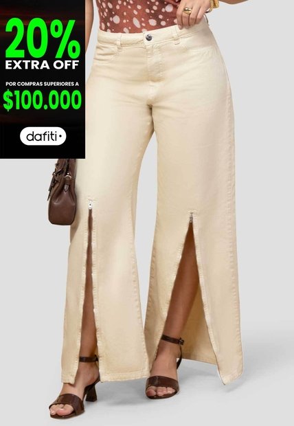 Pantalón Mujer Crema Mp 115014
