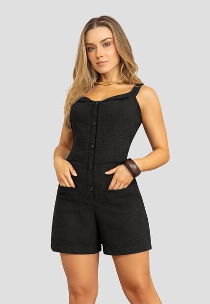 Enterizo Corto Mujer Negro Mp 112046