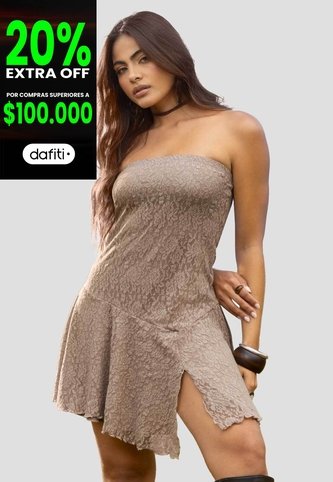 Vestido Corto Mujer Café Pardo Mp 115025 MP