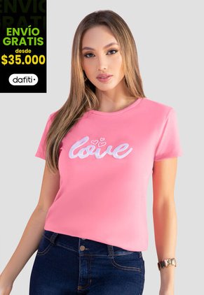 Camiseta Mujer Rosa Mp 103981