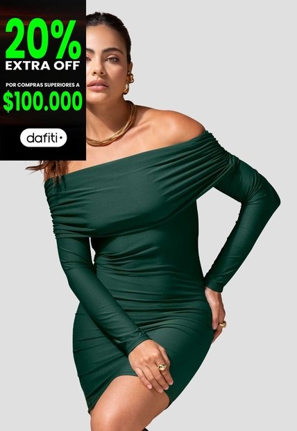 Vestido Corto Mujer Verde Pino Mp 114672