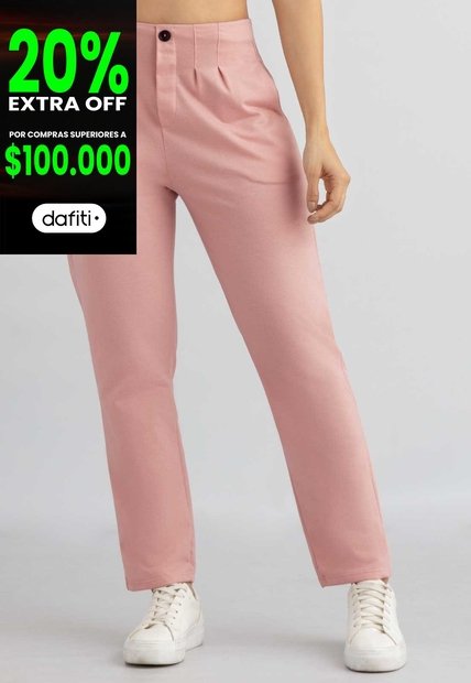 Pantalón Mujer Rosa Polvo Mp 1785