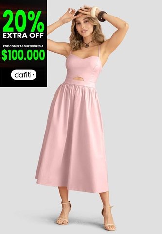 Vestido Largo Mujer Rosa Polvo Mp 114992 MP