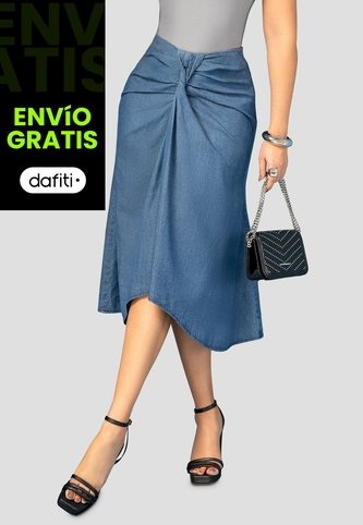 Falda Larga Mujer Azul Medio Mp 112372 MP