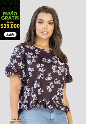 Blusa Mujer Estampado Mora Oscuro Mp 112218 MP