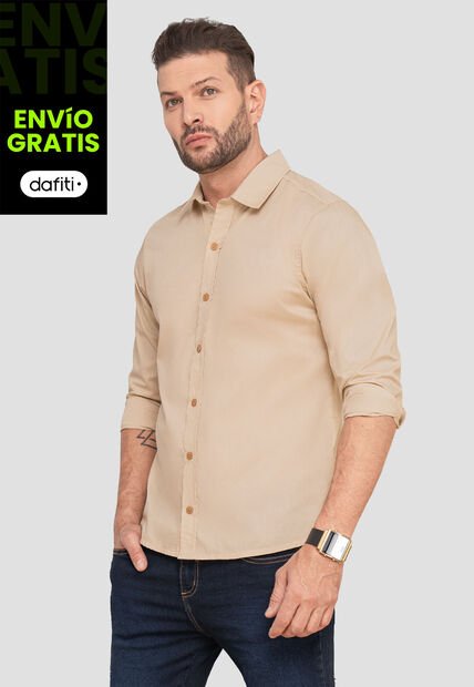 Camisa Hombre Beige Mp 103618