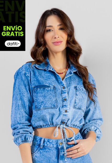 Camisa Mujer Azul Mp 103394