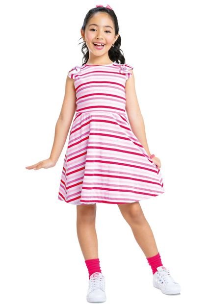 Vestido Infantil Femenino Blanco Mp 88868