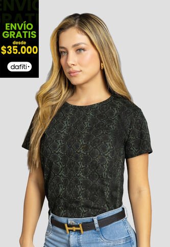 Camiseta Mujer Estampado Verde Mp 112232 MP