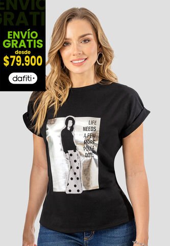 Camiseta Mujer Negro Mp 107537 MP