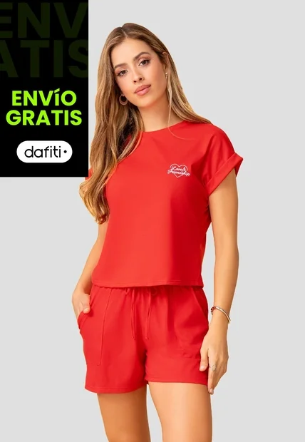 Conjunto Mujer Rojo Mp 112053