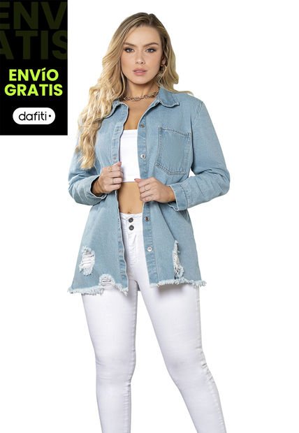 Chaqueta Mujer Azul Claro Mp 7267