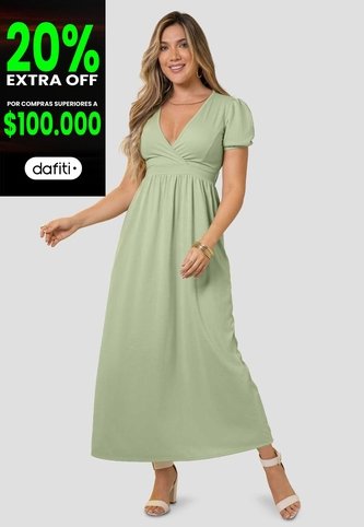 Vestido Largo Mujer Verde Matcha Mp 112522 MP
