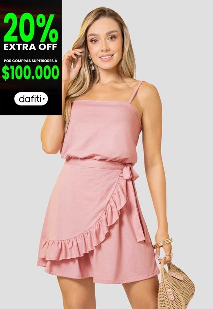 Vestido Corto Mujer Rosa Polvo Mp 114616