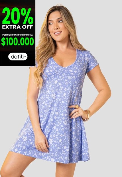 Vestido Corto Mujer Estampado Mp 114617