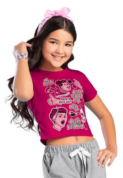 Blusa Infantil Femenino Fucsia Mp 79422