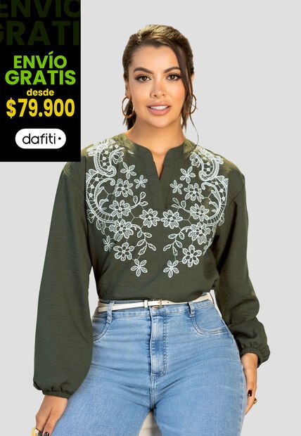Blusa Mujer Verde Militar Mp 112266