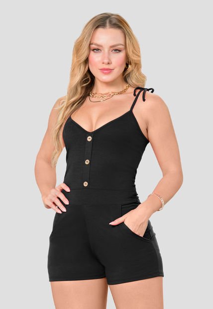 Enterizo Corto Mujer Negro Mp 146