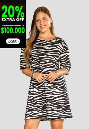 Vestido Mujer Estampado Mp 114366