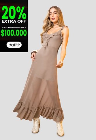 Vestido Paq X2 Mujer Café Pardo Mp 114363 MP