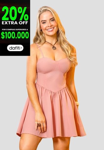 Vestido Corto Mujer Rosa Polvo Mp 114279 MP