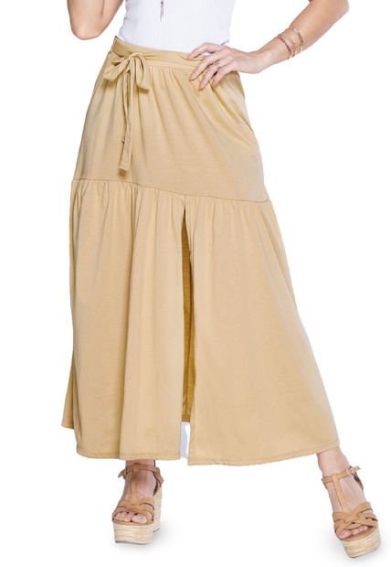 Falda Larga Mujer Cafe Mp 3471