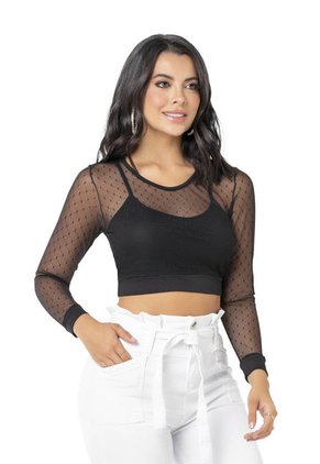 Camibuzo Mujer Negro Mp 9485