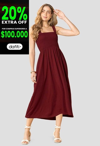 Vestido Corto Mujer Merlot Mp 114423