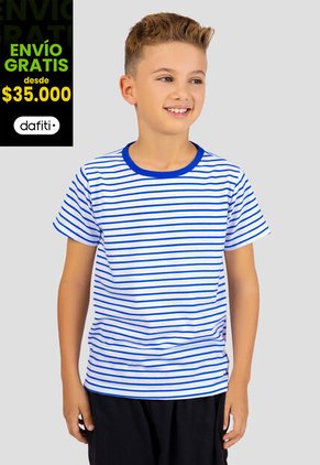 Camiseta Infantil Masculino Azul Rey Mp 101175