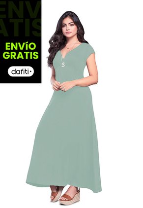 Vestido Largo Mujer Verde Oliva Mp 79860
