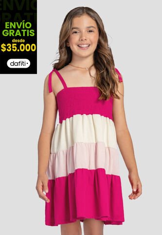 Vestido Infantil Femenino Magenta Vivo Mp 103717 MP