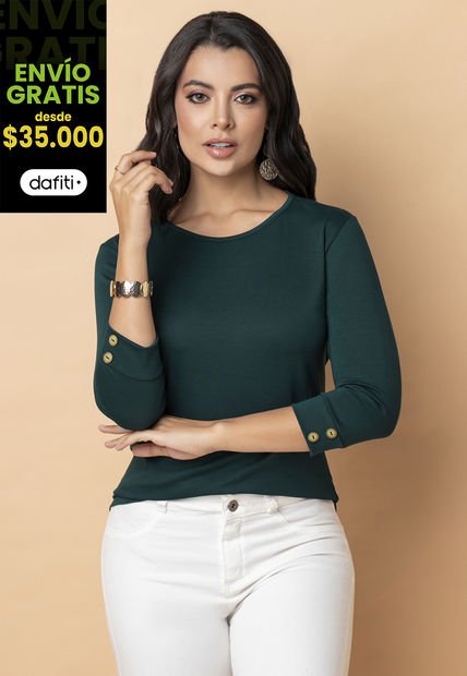 Camibuzo Mujer Verde Botella Mp 2364