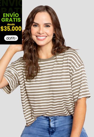 Camiseta Mujer Café Pardo-Blanco Mp 110852 MP