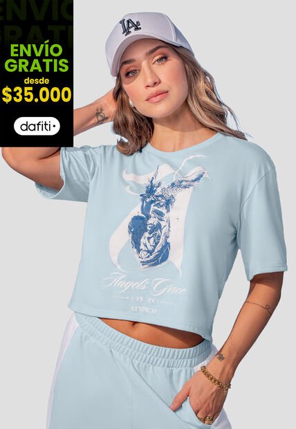 Camiseta Mujer Azul Baby Mp 107857