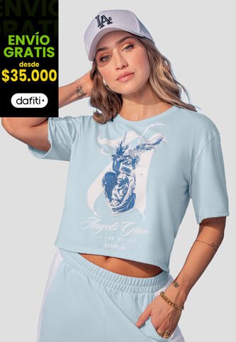 Camiseta Mujer Azul Baby Mp 107857 MP