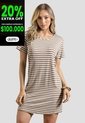 Vestido Corto Mujer Café Pardo-Blanco Mp 114554 de MP