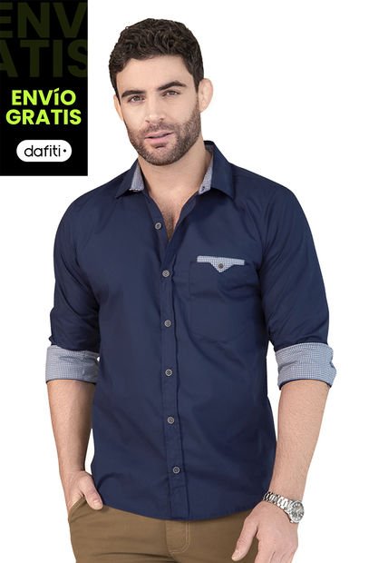 Camisa Hombre Azul Navy Mp 87620