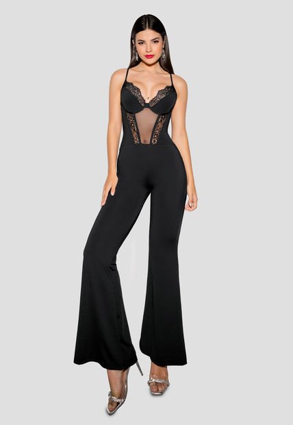 Enterizo Largo Mujer Negro Mp 105154