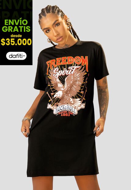 Blusón Mujer Negro Mp 107778