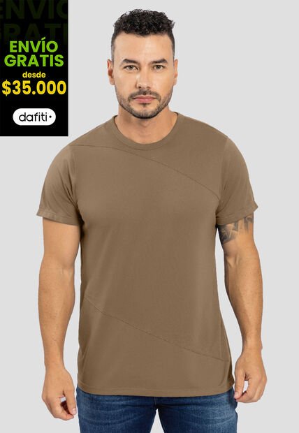 Camiseta Hombre Taupe Mp 88199