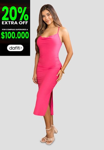 Vestido Largo Mujer Magenta Vivo Mp 114185 MP